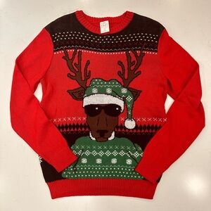 Christmas Red and Green Reindeer Sweater